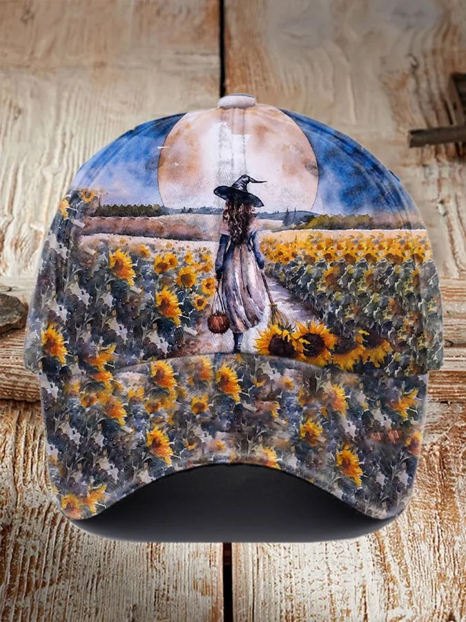 Unisex Halloween Artistic Witch Print Hat