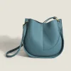 Stylish Leather Blue White Women's Shoulder Bag