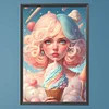 Diamond Painting -DIY Round Partial AB Drill Ice Cream Girl(45x65cm)