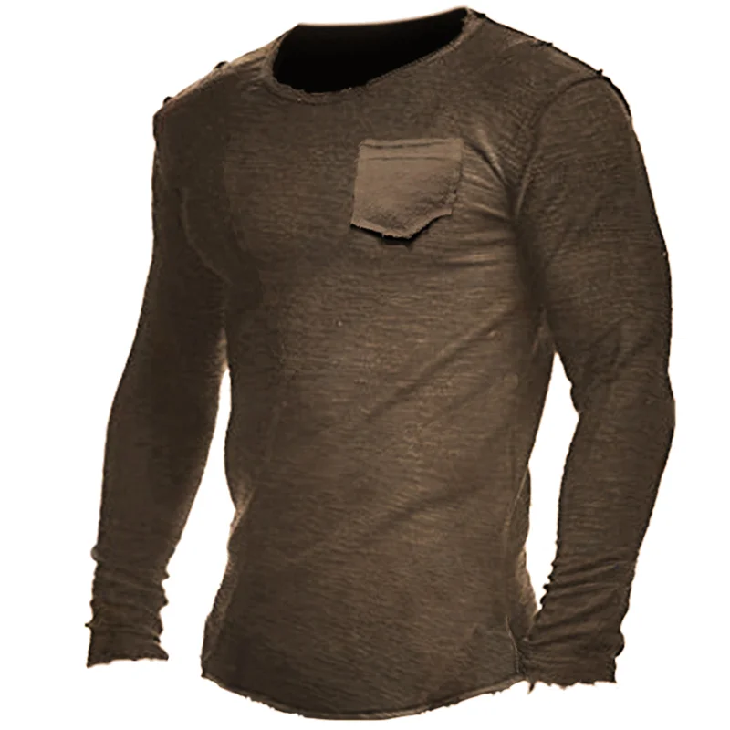 Men's moisture wicking round neck long sleeve T-shirt / [viawink] /