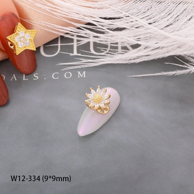Japanese Nail Art Zircon High Speed Transfer Beads Rotatable Nail Alloy Pearlescent Nail Accessories DIY Nail Designer Supplies