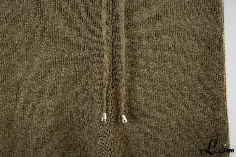 Wide-Leg Pants Suit with V-Neck Cardigan Sweater