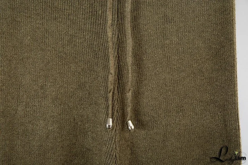 Wide-Leg Pants Suit with V-Neck Cardigan Sweater