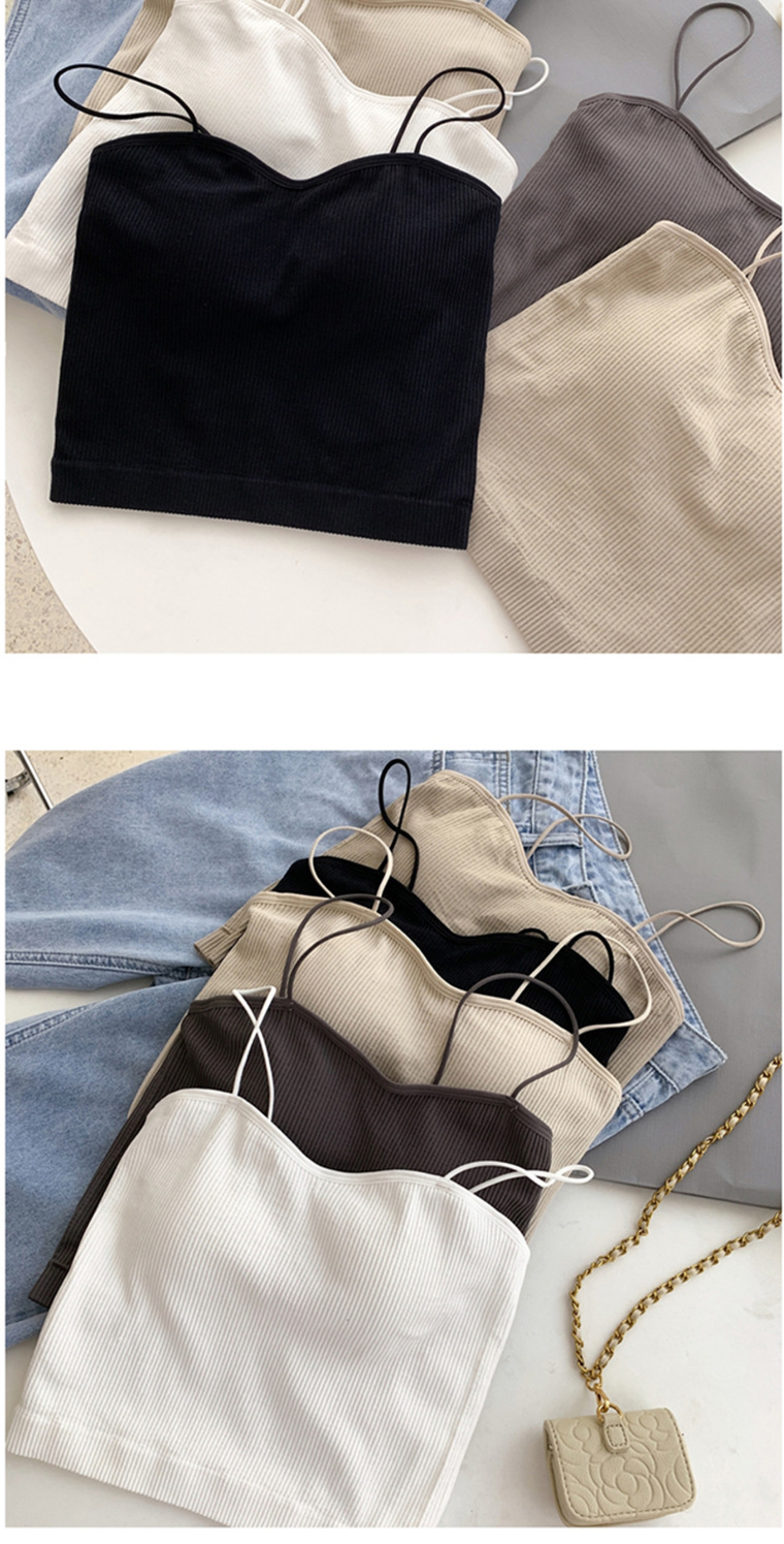 Ootddress Women Spaghetti Strap Tank Top Summer Casual Basic Sleeveless White Corset Top Streetwear Short Ribbed Knit Vest 2025