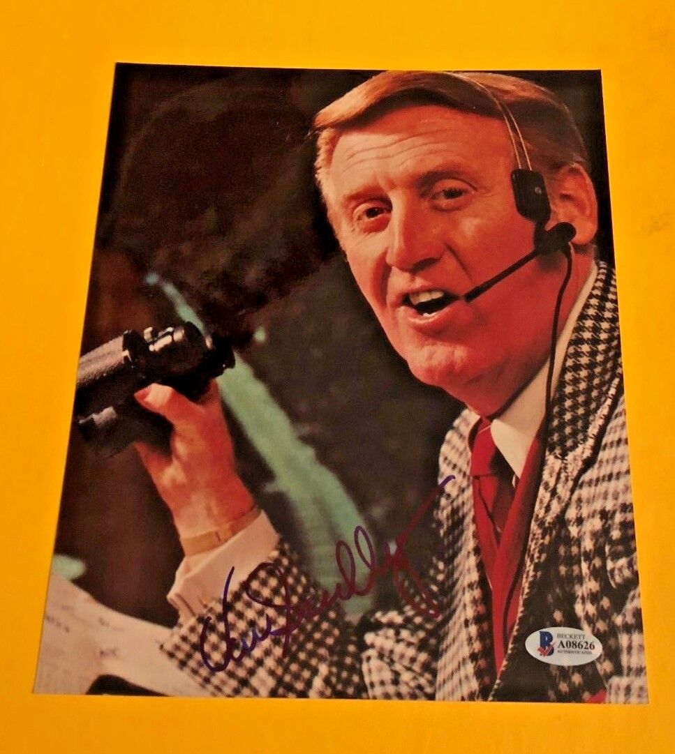 VIN SCULLY SIGNED 8X10 Photo Poster painting BECKETT CERTIFIED LOS ANGELES DODGERS