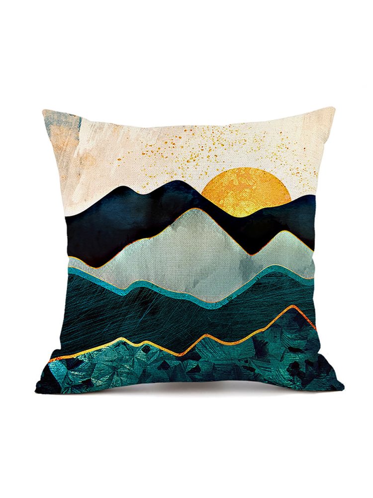 Mountain Art Painting Series Printed Pillow Case