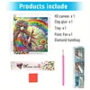 Kits de peinture en diamant partiel en forme de fleurs hippies hippies en forme sp&eacute;ciale de 5D pour adultes, kit d&rsquo;art en diamant 11,81 x 11,81 pouces