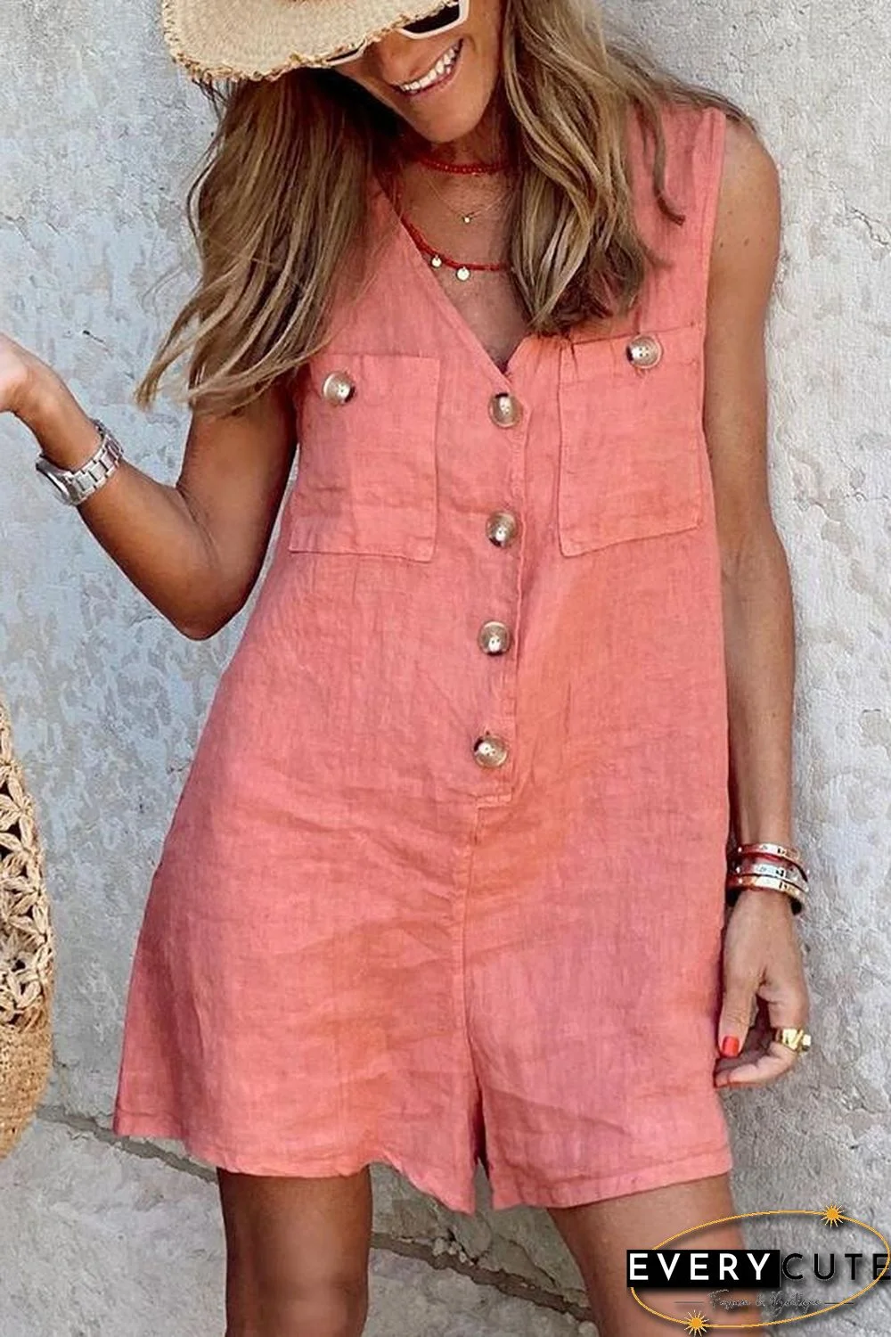 Splendor Summer Cotton Pocketed Romper