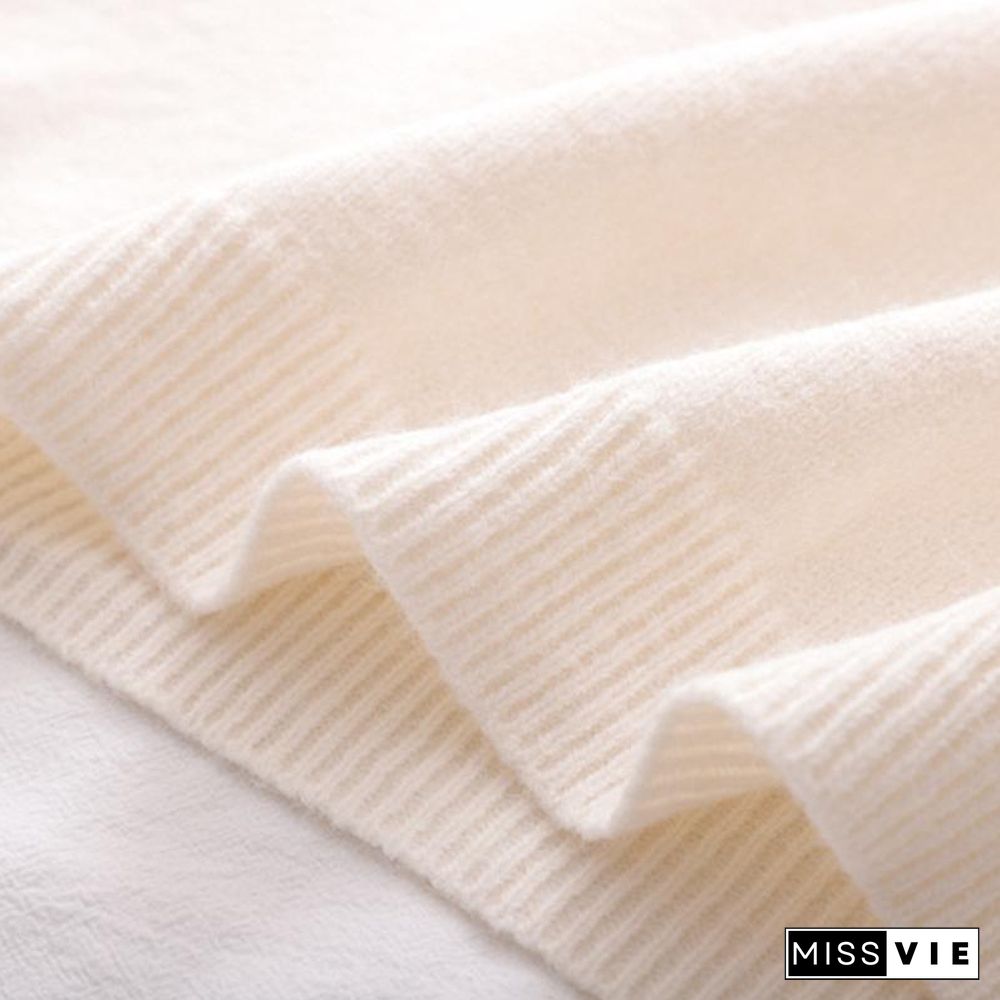 Duck Embroidery Fuzzy Ball Sweater