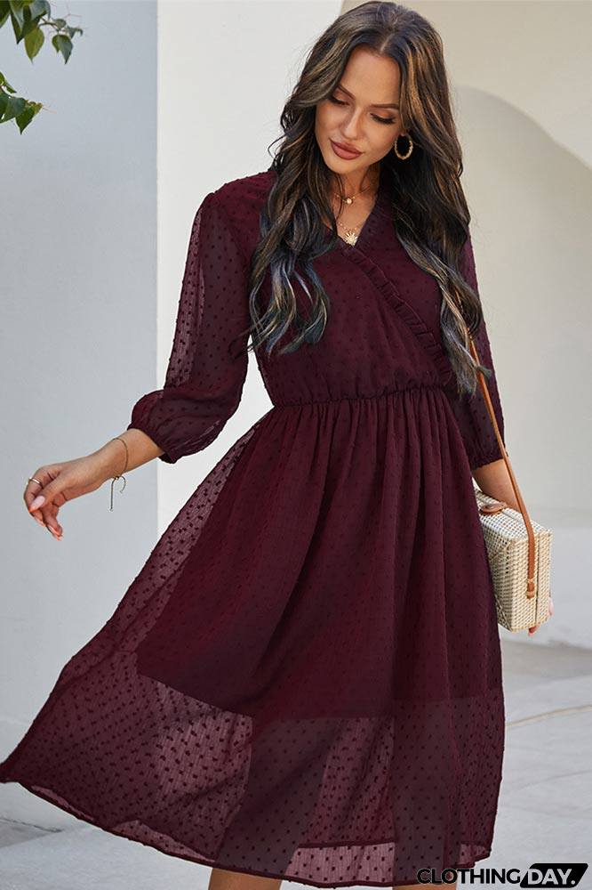 Light Sky Blue A-Line Mid Dress