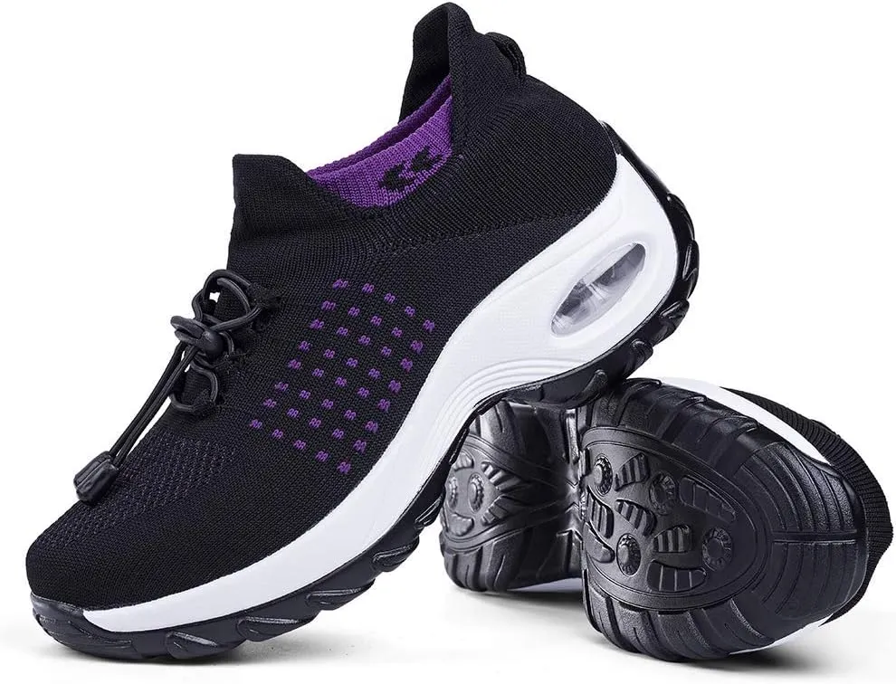 Koppu Women's Slip-On Air Cushion Sneakers - Sock Style Walking Shoes For Jazz & Casual - View #9