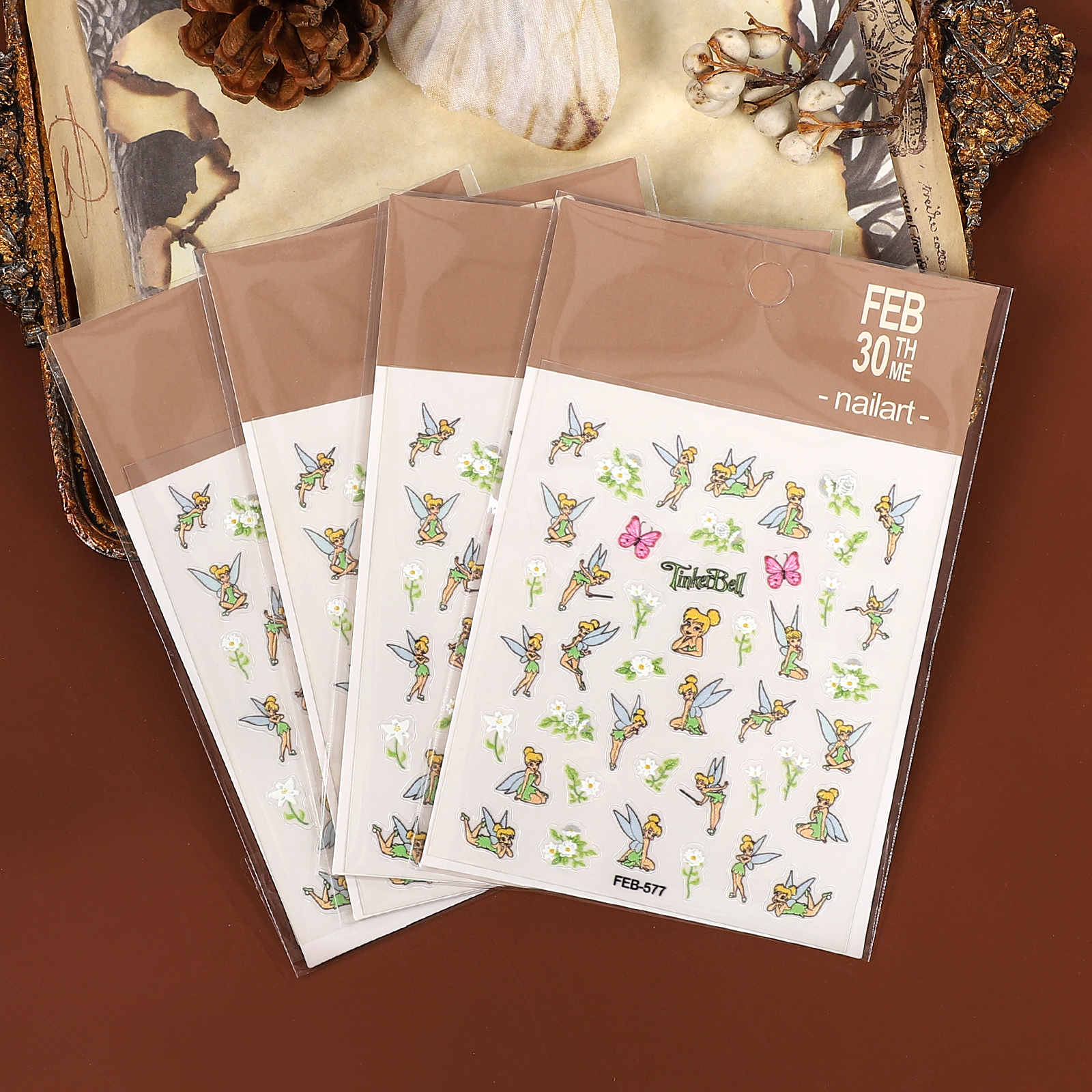 PET 스티커 - 2개/세트 귀여운 꽃 엘프 캐릭터 매니큐어 장식