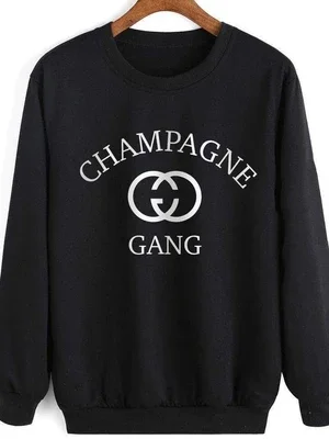 Champagne Gang Letter Sweatshirt Pullover
