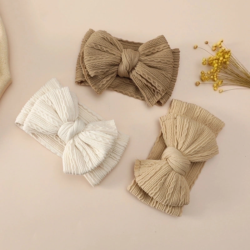 Girl's Minimalist Bow Knot Nylon Jacquard Hair Band