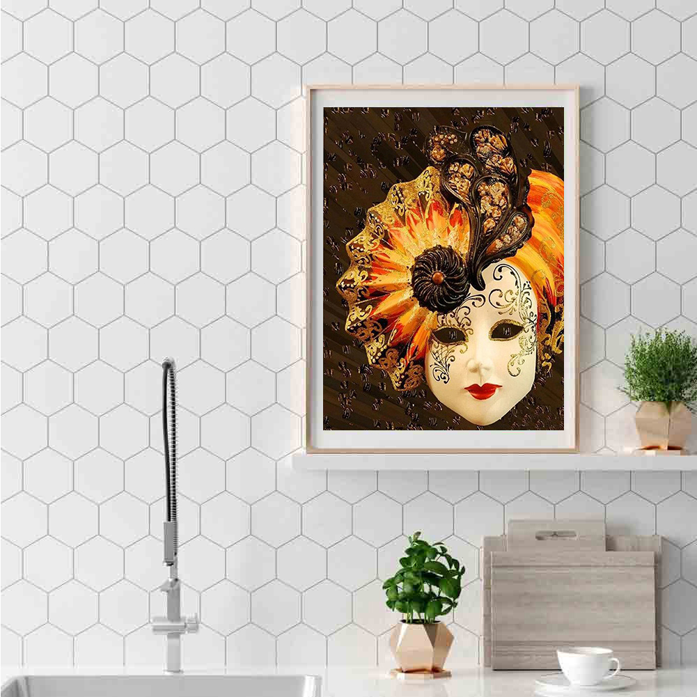 

(Multi-Size) Mask Woman - Round/Square Drill Diamond Painting, Round diamond 50*60cm, 501 Original