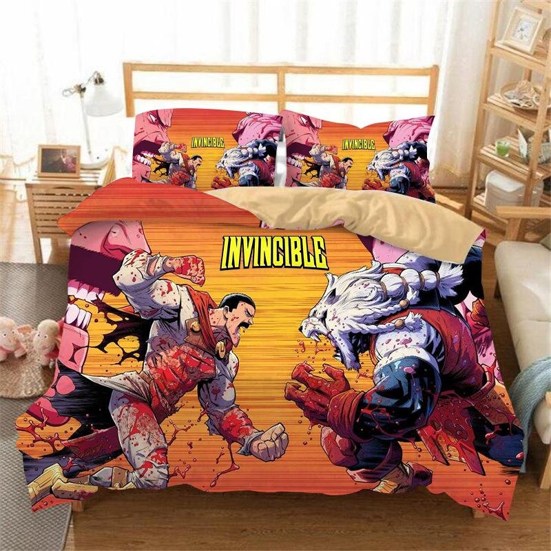 Invincible Bedding Set Bed Quilt Cover Pillow Case Home Use