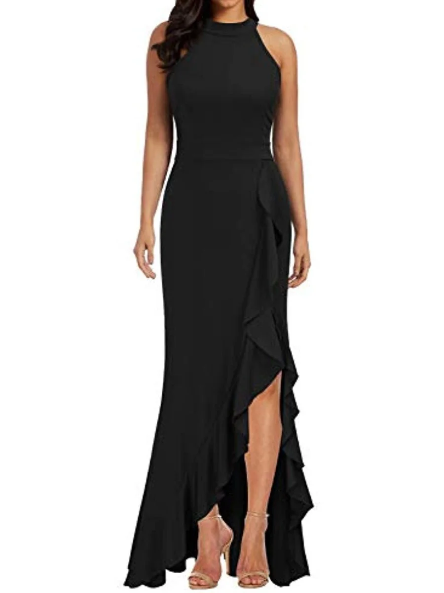 Dresses For A Wedding Off The Shoulder Split Ruffle Hem Maxi Dress