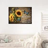 Sunflower Butterfly And Text - 11CT Stamped Cross Stitch - 50*40cm