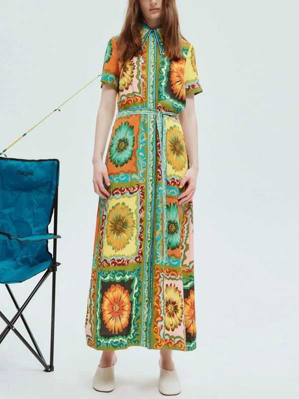 Loose Vacation Airy Tie Women's Dress