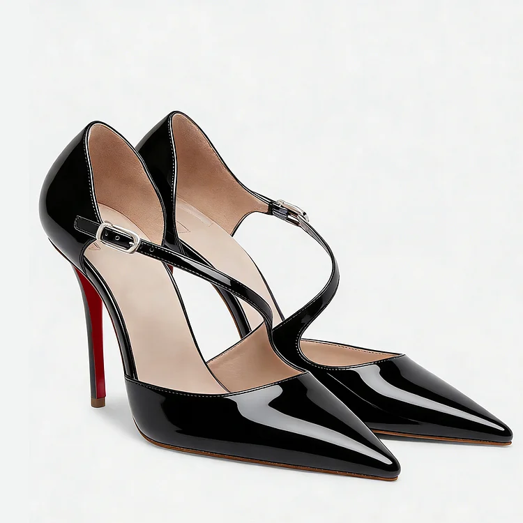 100mm/80mm/60mm Wavy Straps Sandals High Heel Red Bottom Pumps VOCOSI VOCOSI