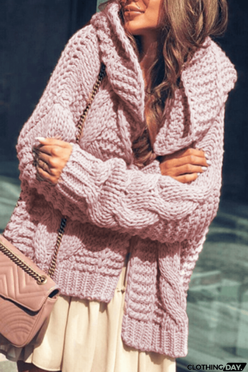 Casual Solid Split Joint Hooded Collar Tops