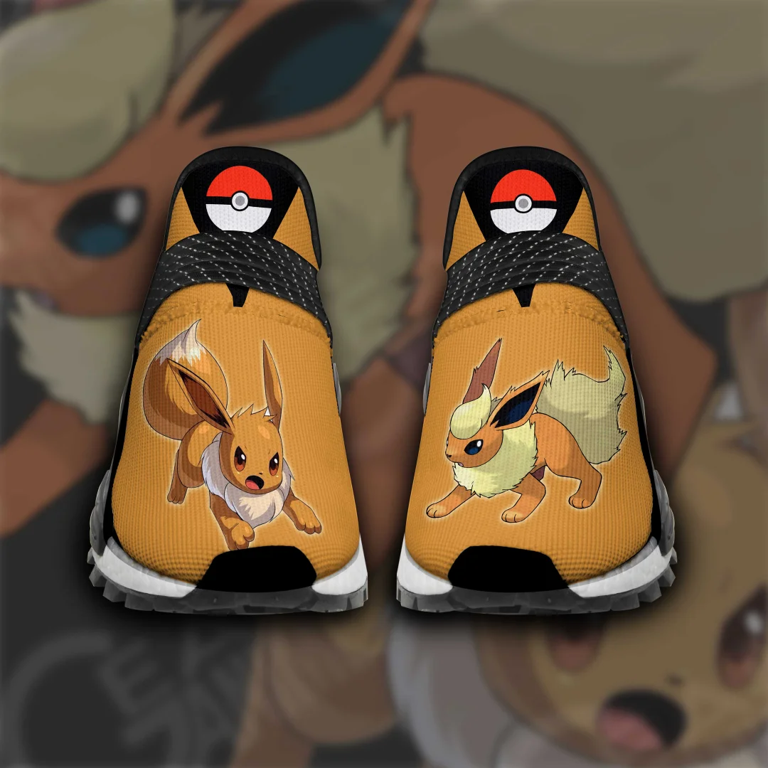 Kingofallstore - Anime Shoes Eevee NMD Shoes Pokemon Custom Anime Sneakers