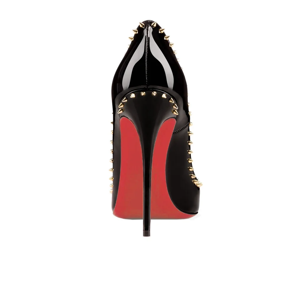 120mm Red Bottom Women's High Heels Stiletto Rivets Shoes-MERUMOTE
