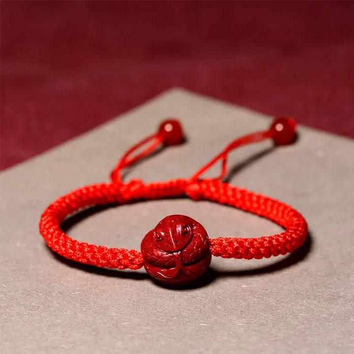 Buddhist Gems Chinese Zodiac Red String Cinnabar Blessing Bracelet