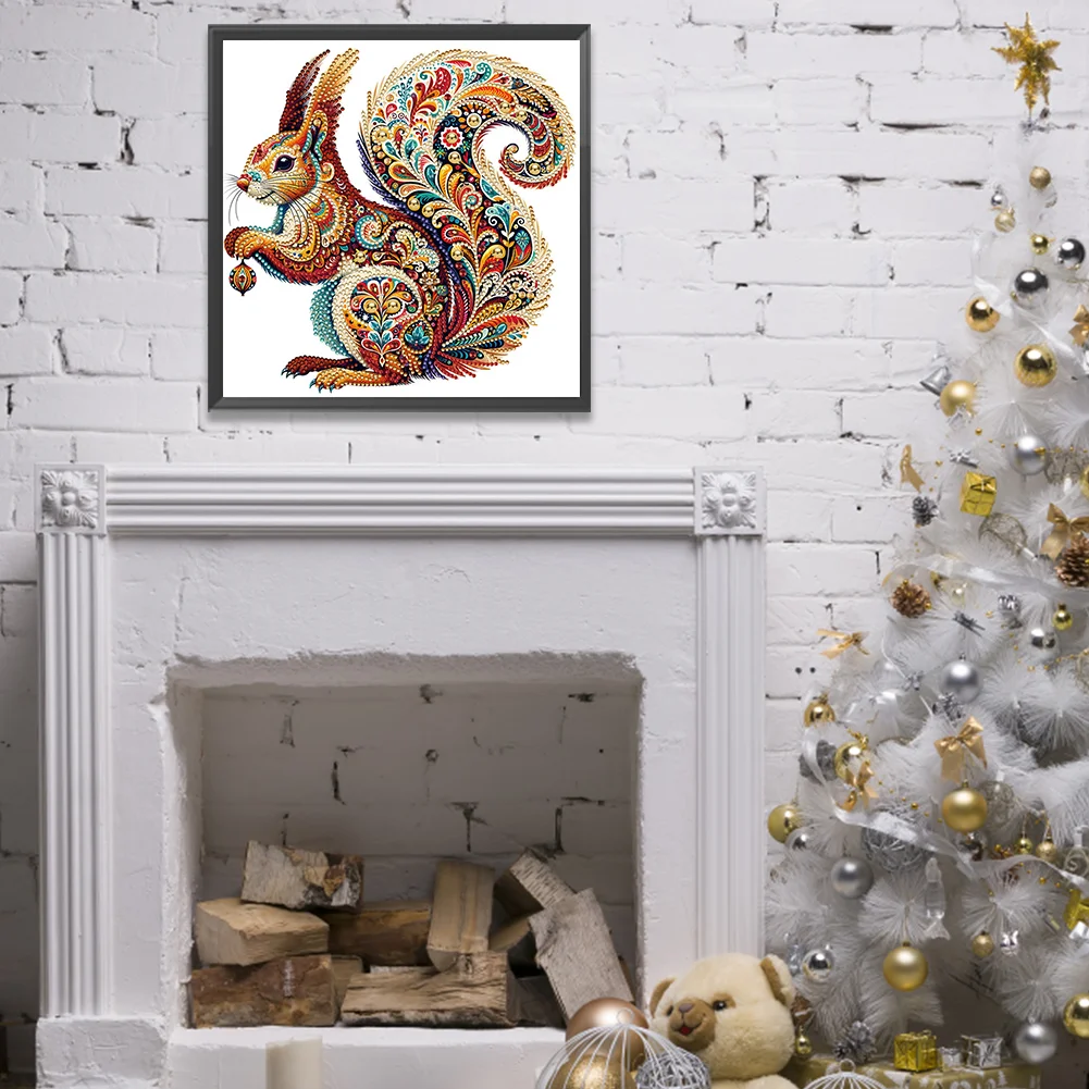 Diamond Painting - Partial Special Shaped Drill - Gorgeous Squirrel(Canvas|30*30cm)