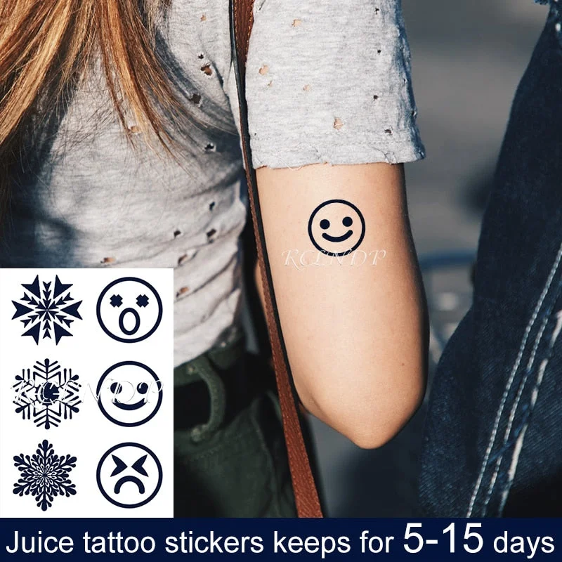 Waterproof Temporary Juice Ink Sticker Love Heart Hand Design Flower Fairy 8 Fruit Gel Long Lasting Tattoo for Men Women
