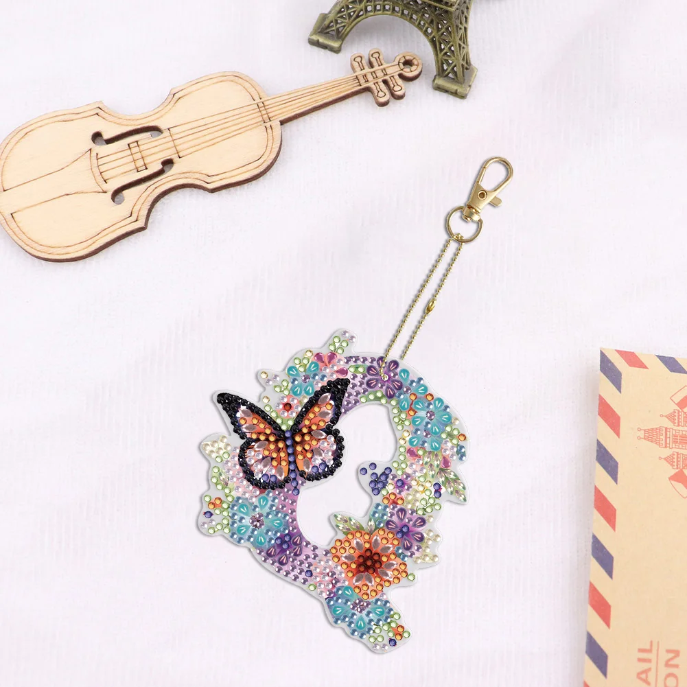 DIY Diamond Art Key Rings Special Shaped Keychain Supplies Lettter Gift for Kids