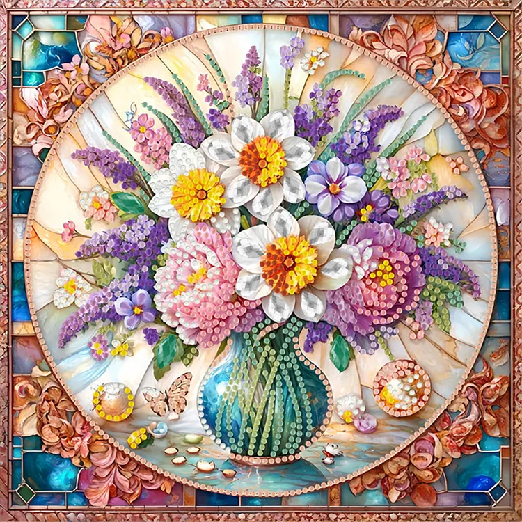 Glass Vase 30*30CM (Canvas) Special Shaped Drill Diamond Painting gbfke