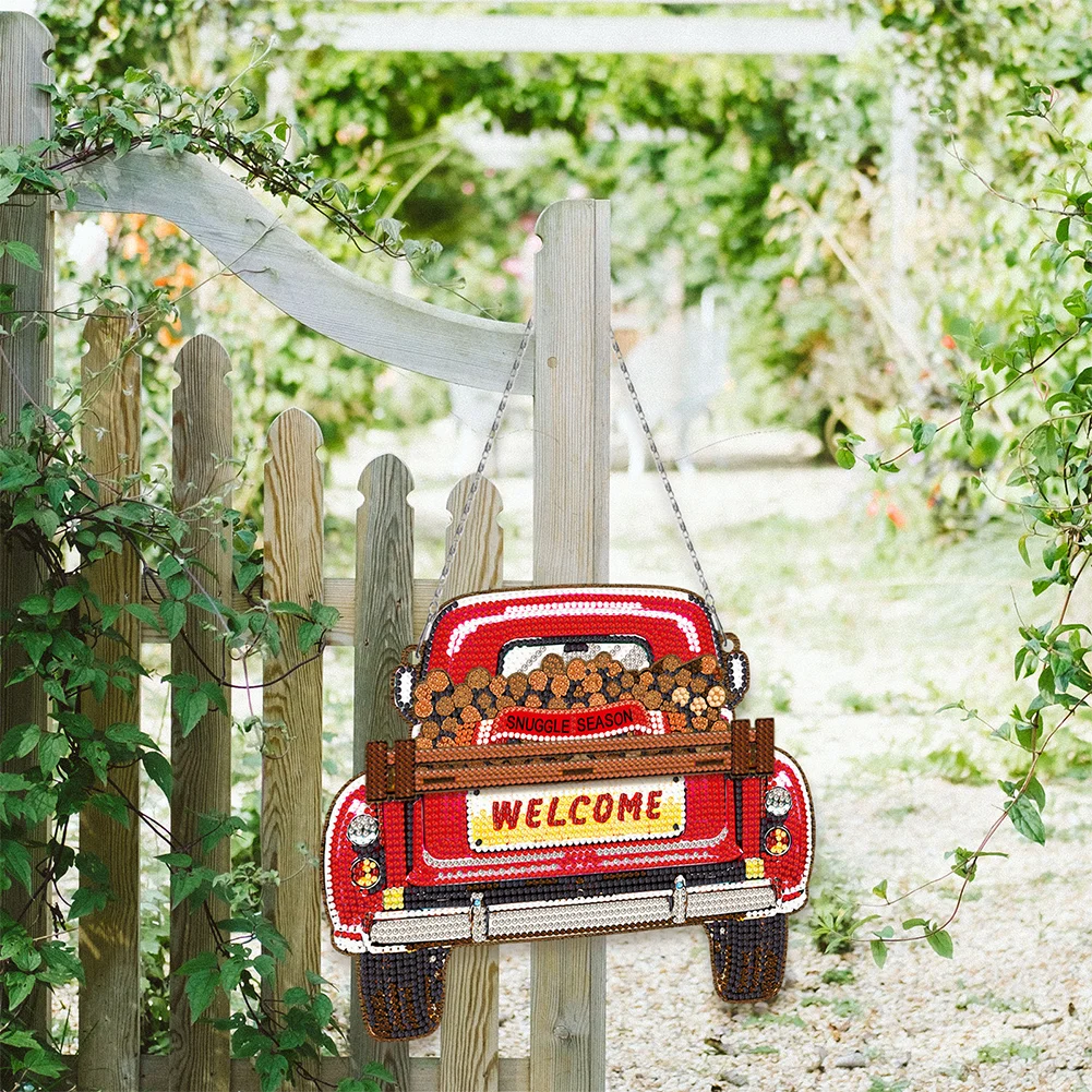 DIY Car Acrylic Special Shape Diamond Painting Art Pendants Rhinestone Car Kit