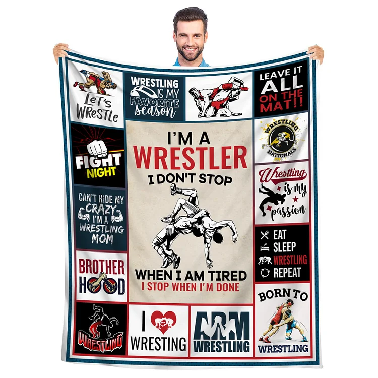 Personalized Wrestling Blanket  WB03[personalized name blankets][custom name blankets]