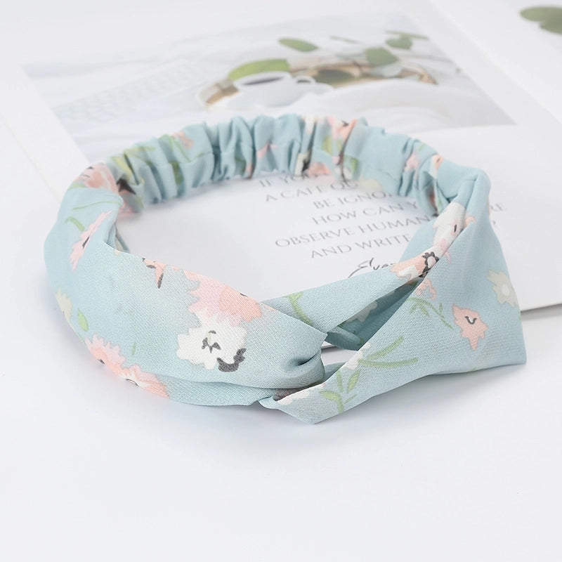 Women’s Lady Polka Dots Flower Cloth Hair Band