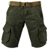 Men's Outdoor Vintage Washed Cotton Washed Multi-pocket Tactical Shorts by Inlyline