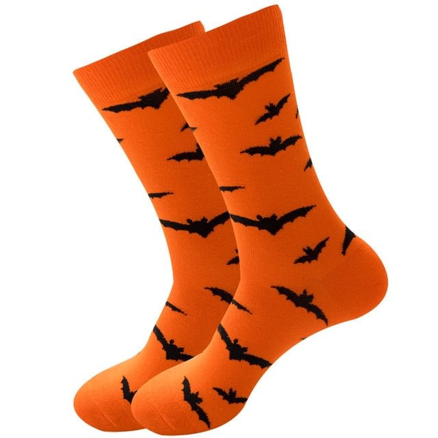 Halloween cartoon cotton mid tube bat breathable sockss