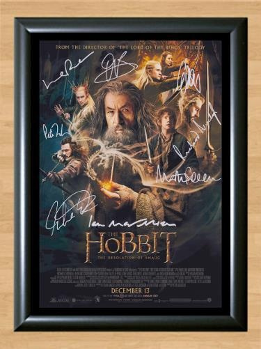 The Hobbit Desolation of Smaug Cast x7 Signed Autographed Photo Poster painting Poster Print Memorabilia A4 Size