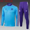 2025/2026 Real Madrid Half-Pull Training Suit Light Blue Football Shirt 1:1 Thai Quality