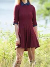 Knitted Cotton Half Sleeves Sweater Dresses