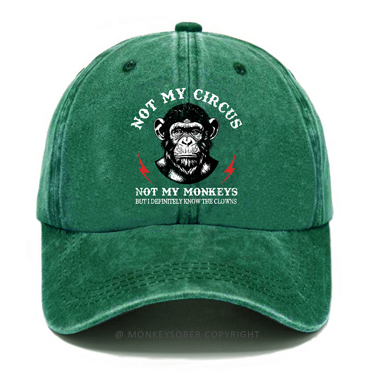 Not My Circus Not My Monkeys But I Definitely Know The Clowns Washed Baseball Caps
