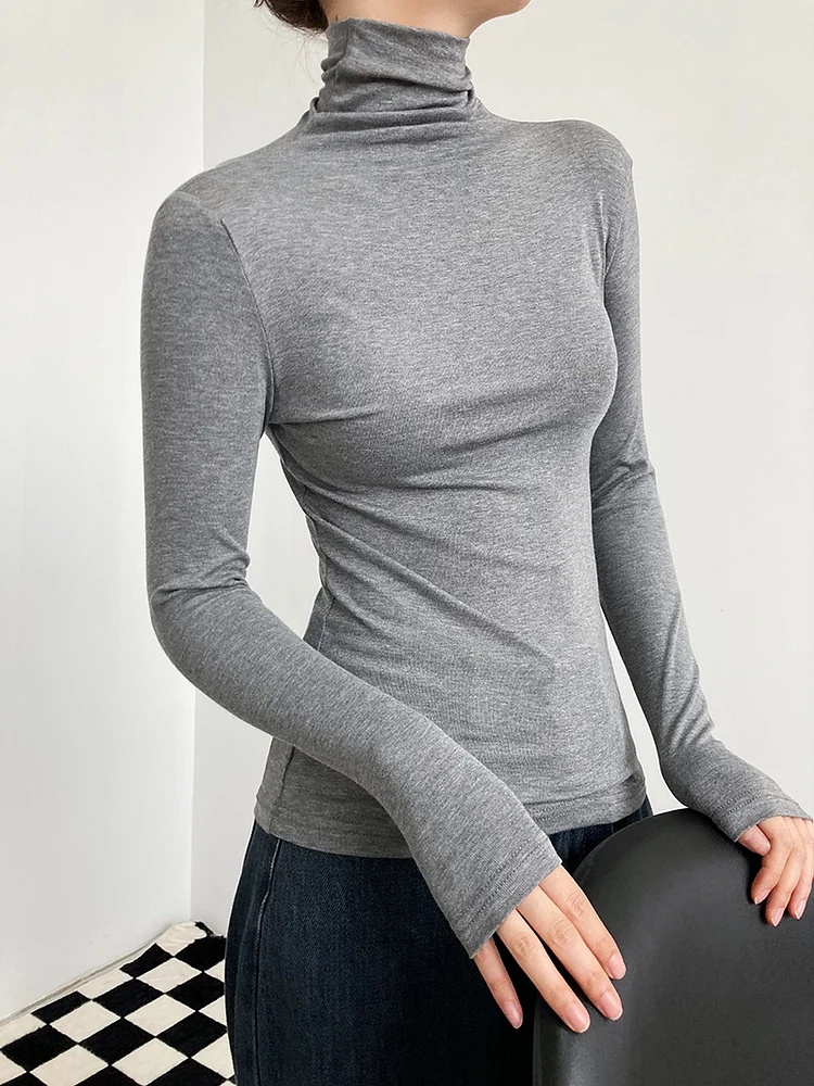Casual Comfortable Turtleneck T-Shirt - yankia