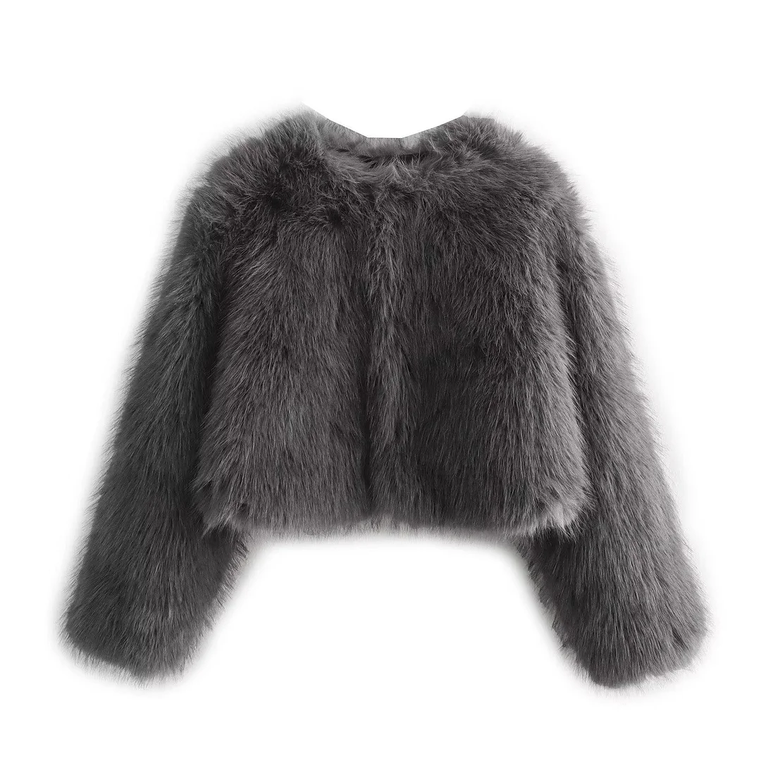 Nigikala Nigikala Women's Clothing 2025 Autumn And Winter Multi-Colored Artificial Fur Short Jacket Jacket Women E48063