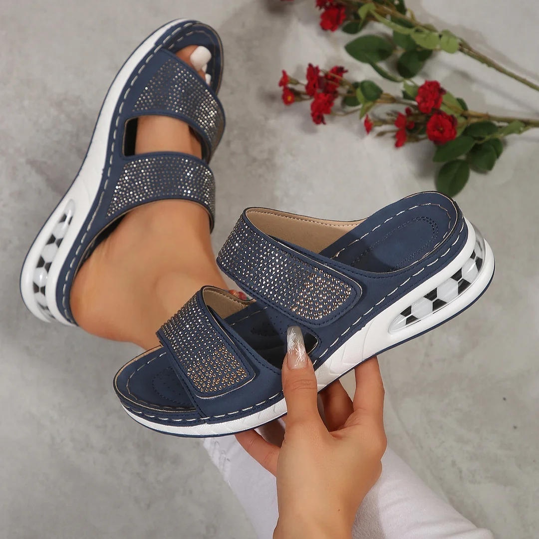 Yyvonne And Slippers Women's 2025 New Summer Thick-Soled Leisure Cool Drag Large-Size Shoes Leisure Slippe