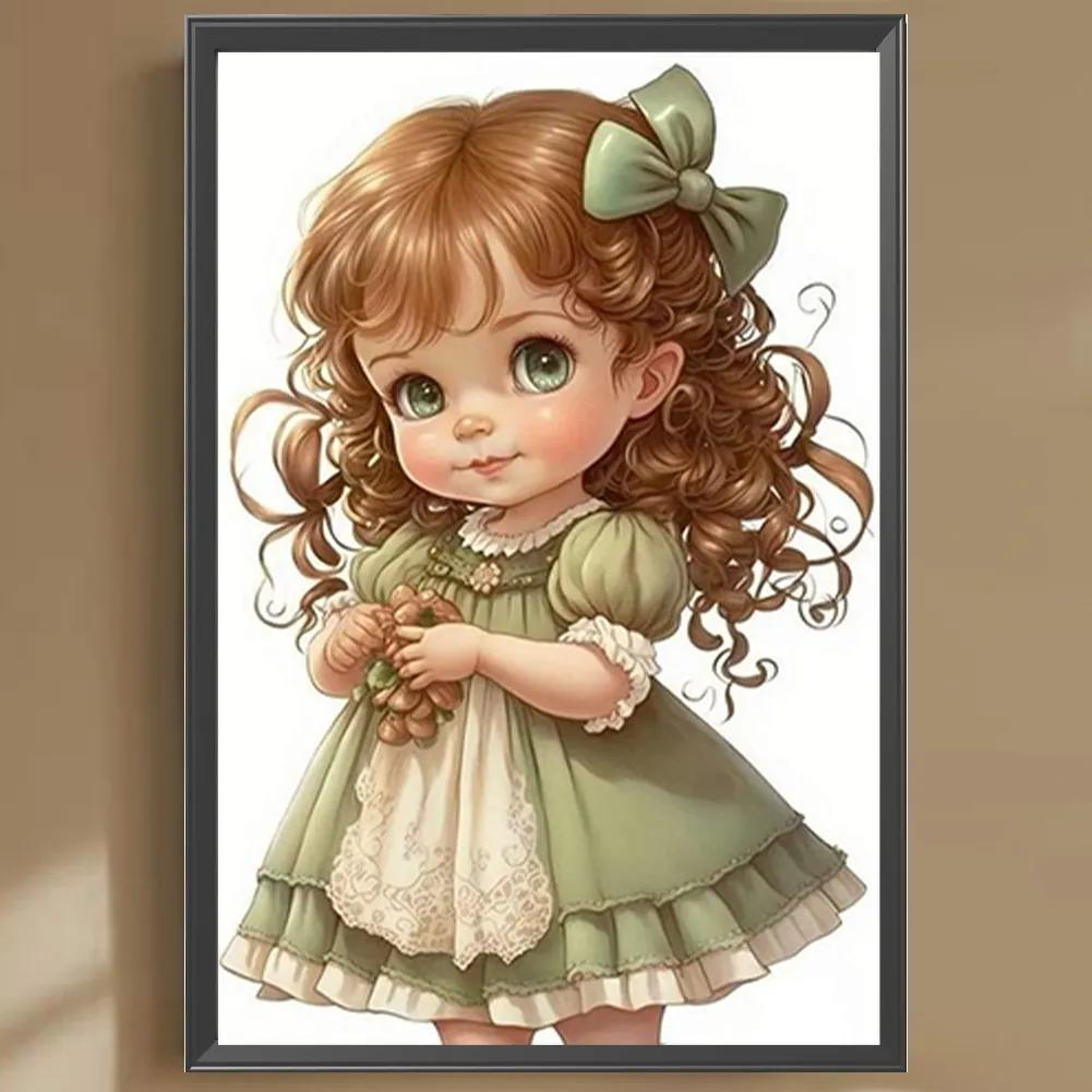 Full Round Diamond Painting 30*45cm - Little Girl
