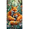 Diamond Painting-DIY Full Round Drill Fox Family(70*40 CM)