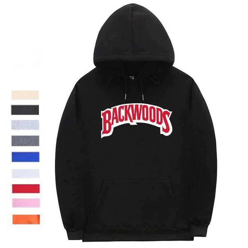 Backwoods Hoodie Sweatshirt  Hip Hop hoodie pullover The screw thread cuff Hoodies Streetwear