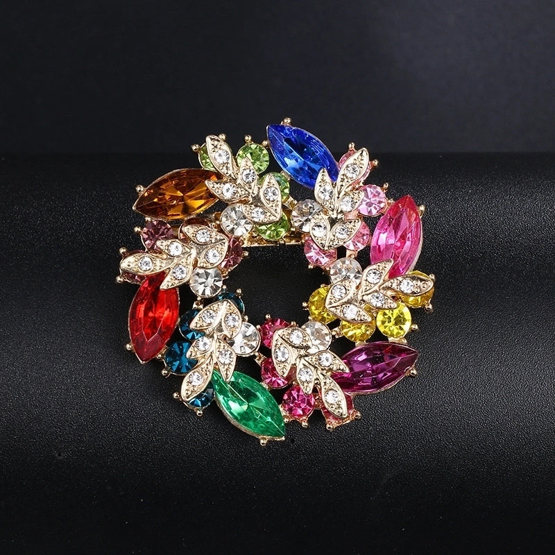 Korean Style Pin Flower Alloy Plating Rhinestones Women’S Brooches