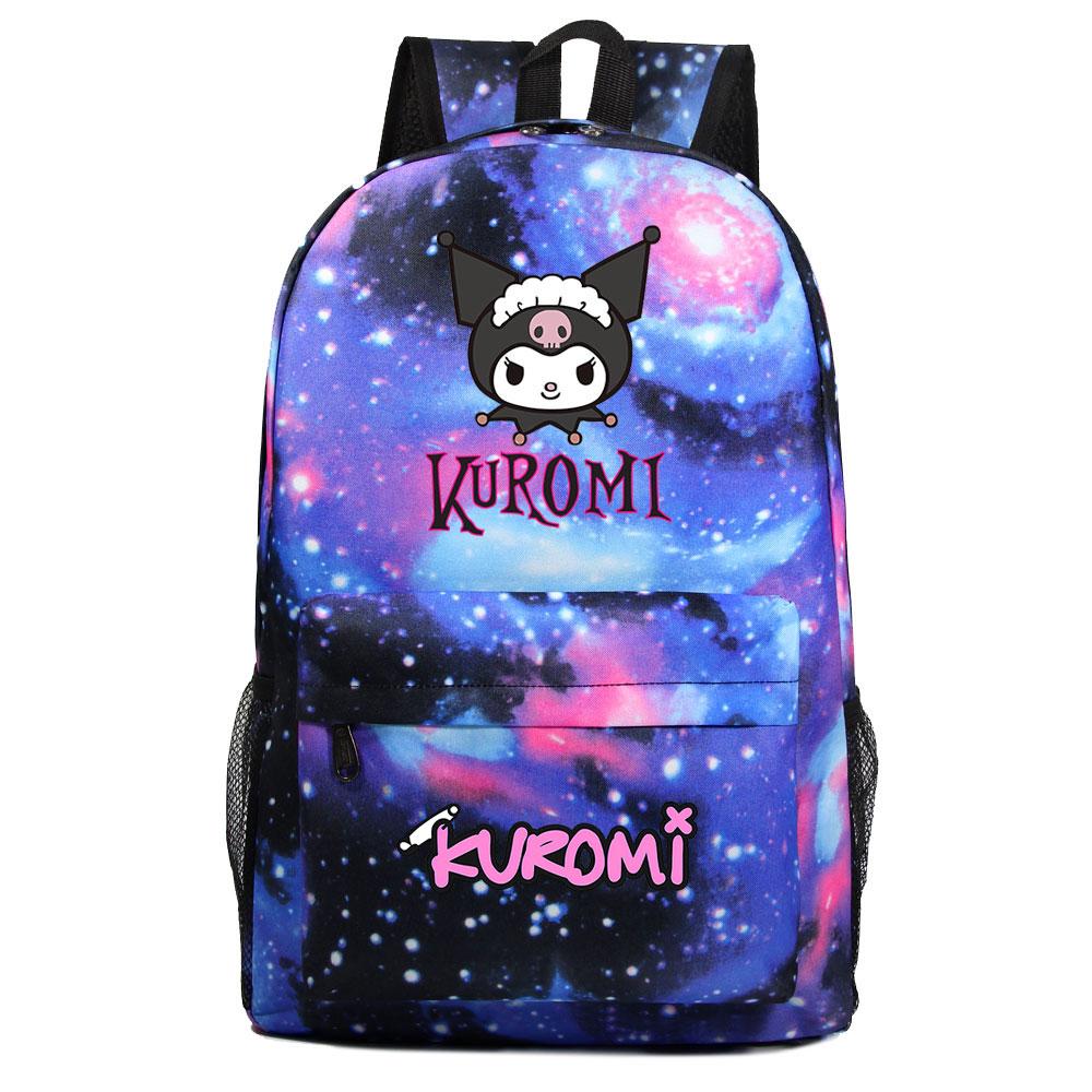 Mayoulove Kuromi Backpack Large Capacity with Cute Design for School and Outdoor Activities-Mayoulove