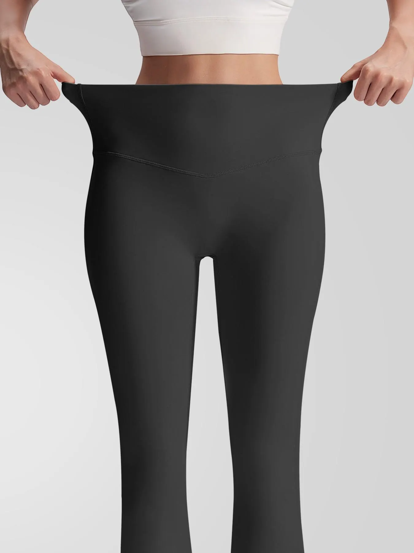 New Sporty Flared Trousers, High Waist Slim-Fit, Breathable Quick-Dry, Side Pockets, Yoga Running Gym Wear, All Seasons, Flared Yoga Bottoms